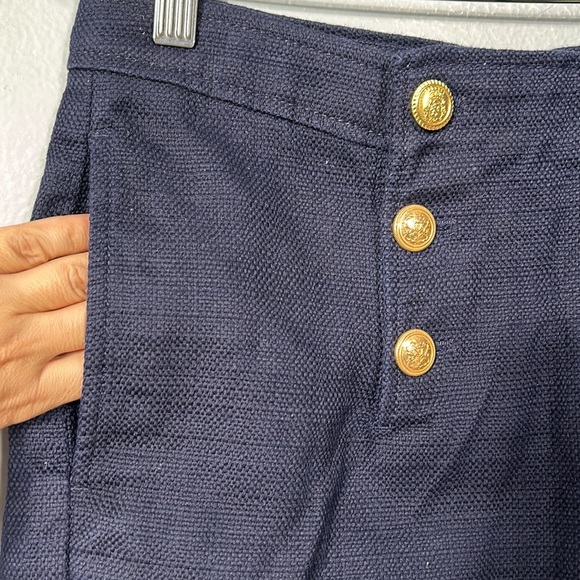 Banana Republic Navy Sailor Cotton Short with gold front buttons waist 33” - Picture 5 of 13